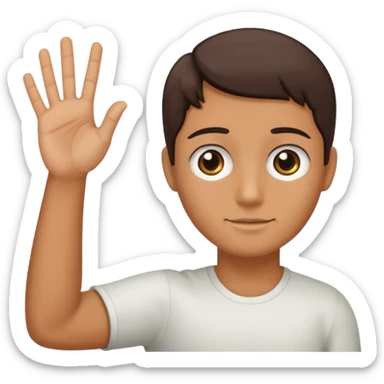 🤷🏻‍♂️ number 6 in left hand and number 7 in the right hand sticker