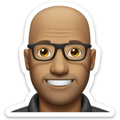 Bald Head Glasses Man Ugly sticker