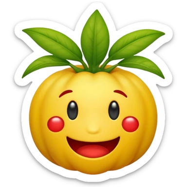 Crear un emoticón que tenga que ver con una variedad de Cambures ,como Cambur rojo, guineo, manzano , macho etc....; y que la paleta de colores sea la siguiente: Rojo Carmín, Amarillo, Amarillo Crema y Verde Pasto sticker