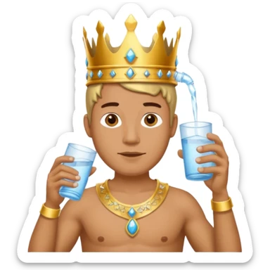 One man surved Drinking water queen sticker