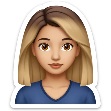 Latina girl with a few highlights hair sticker