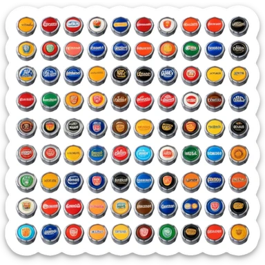 Icon for Beer Cap Collecting: a collection of colorful beer caps from different brands, arranged neatly on a table or in a display case. The icon should reflect the variety and charm of beer cap collecting. Transparent background. sticker