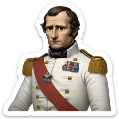 realistic napoleon bonaparte with his hand on his chest sticker