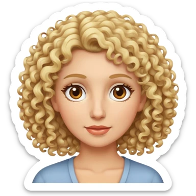 Blonde, curly haired mom with brown eyes sticker