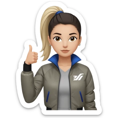 สีตาโทนเทาเท่ ๆ มีประกายคม

คิ้วได้รูป มองแล้วดูสตรอง

ผมหางม้าสูง / ผมสั้นสปอร์ต

เสื้อแจ็กเก็ต / ลุคสตรีทแฟชั่น

ท่าโพสกอดอก / ชูนิ้วโป้ง / เดินมั่น ๆ
ฟีล: Girl Boss, cool beauty, minimal but powerful sticker