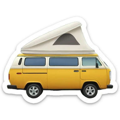 Side view of van camping in woods sticker
