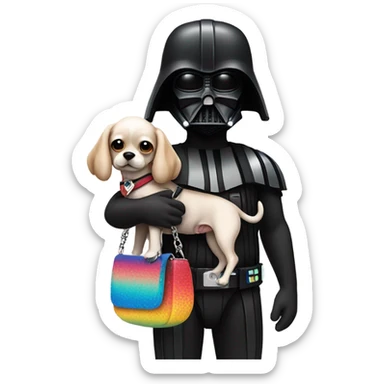 Darth Vader with a bikini and purse dog sticker