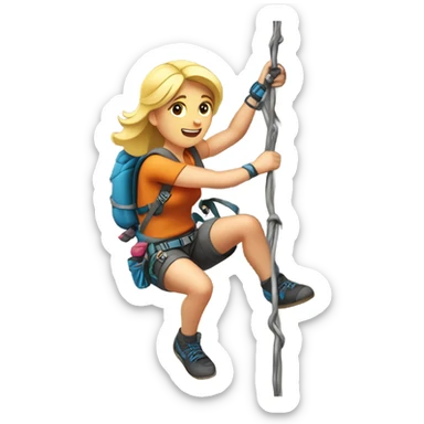 rock climber woman blonde sticker