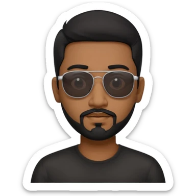 Indian man with  black hair and Goatee and black sunglasses sticker