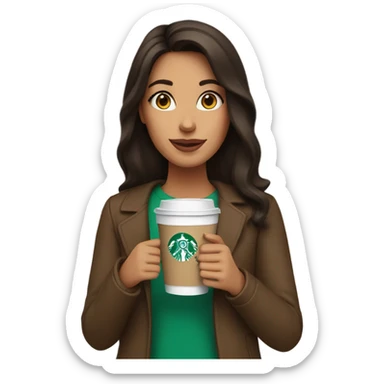 Brunette with Starbucks  sticker