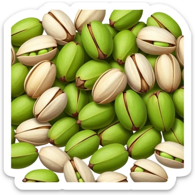 Heap of raw pistachio with shells, natural and organic, close-up view sticker