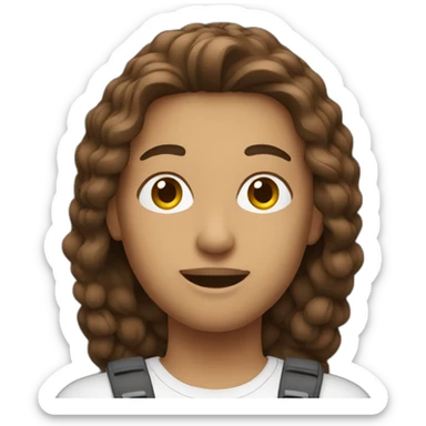 Videographer brown hair sticker