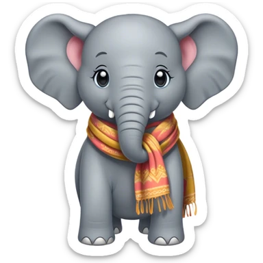 Elefant mit Schal  sticker