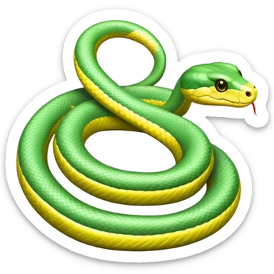 A cute pastel green snake sticker