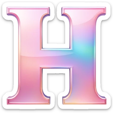 Iridescent pastel pink formal Font setting icon with letter H sticker