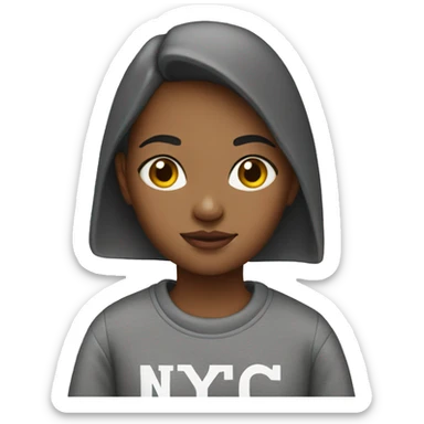 Girl wearing a nyc sweatshirt  sticker