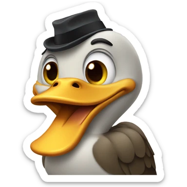 emotionless face duck sticker