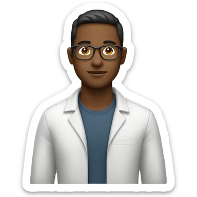 stand young man of about 20 years old, networker and trader with glasses sticker