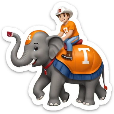 Tennessee volunteer Smokey riding Alabama crimson ride elephant  sticker