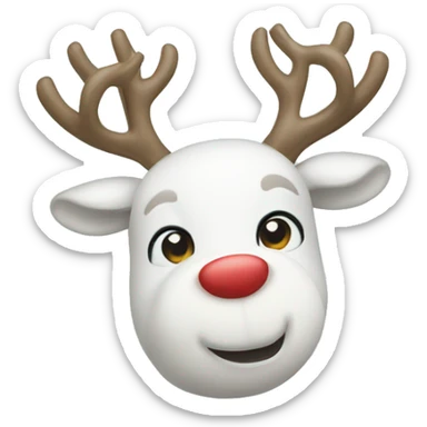 Cute white reindeer sticker
