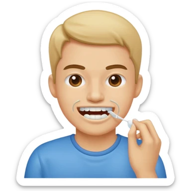 usar hilo dental en los dientes/ floss your teeth  sticker