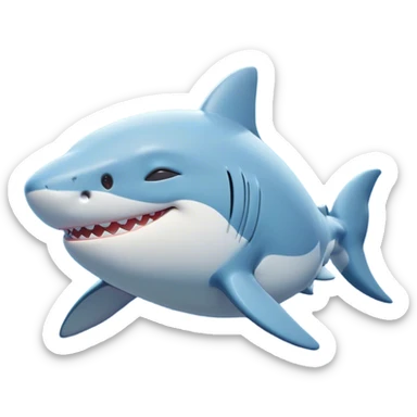 Meme-Worthy Cute Sleeping Shark Portrait Emoji, Head resting peacefully with a contented smile, showcasing a powerful, sleek build and a luxuriously soft streamlined body, eyes shut in a serene, restful drift, Simplified yet hilariously adorable features, highly detailed, glowing with a soft, drowsy light, high shine, relaxed and utterly lovable, stylized with an air of playful laziness, bright and heartwarming, soft glowing outline, capturing the essence of a comically sleepy shark, so meme‐worthy it feels like it could instantly become the next viral sensation of adorable oceanic slumber! sticker