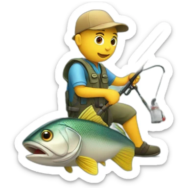 Fish fishing sticker