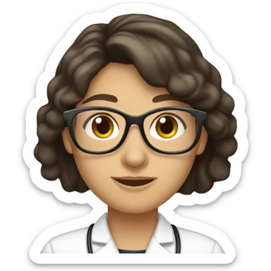  brunette dietitian with glasses sticker