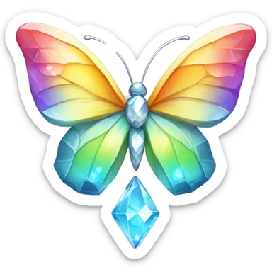 One Rainbow-Diamond-Gem-Butterfly-Crystal-Fly sticker