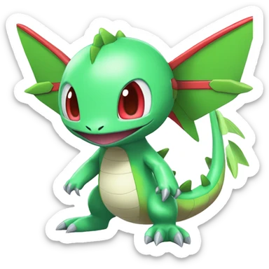 Cool Edgy Cute Chibi Legendary Shiny Fakemon-Pokémon-Flygon With Full Body Detailed High Quality sticker