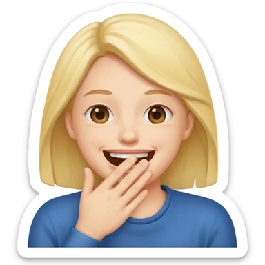 joy emoji laughing covering mouth  sticker