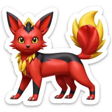  Shiny red Litten-Umbreon-Salandit-Jolteon-fusion sticker