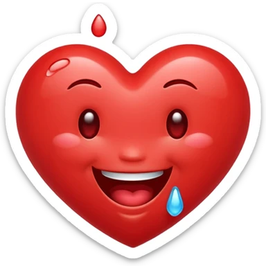 Heart emoji laughing  with tears sticker