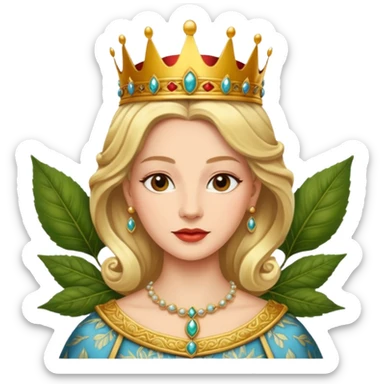 queen with leaf sticker
