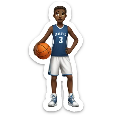 a teenager play basketball sticker