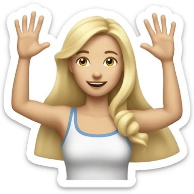 blonde girl gesturing no sticker