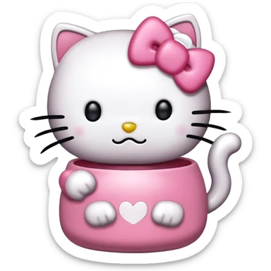 Gato kawaii riéndose con lágrimas, como si estuviera contando un chiste gracioso hello kitty sticker