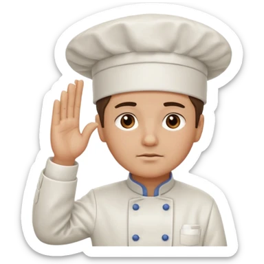 Chef saluting with one tear drop coming down his eye sticker