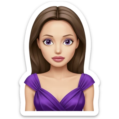Angelina Jolie, purple dress sticker