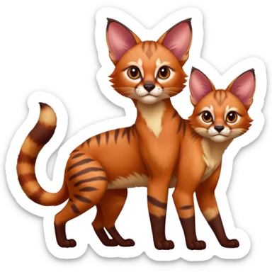 Serval-Caracal-Lykoi-Sphynx-Red-Panda-fusion-hybrid-animal-creature, full body sticker