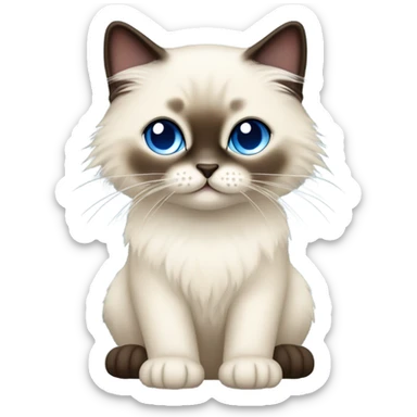 Seal colorpoint ragdoll cat dark nose sticker