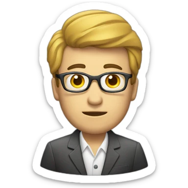 Periodista cansado de su trabajo sticker