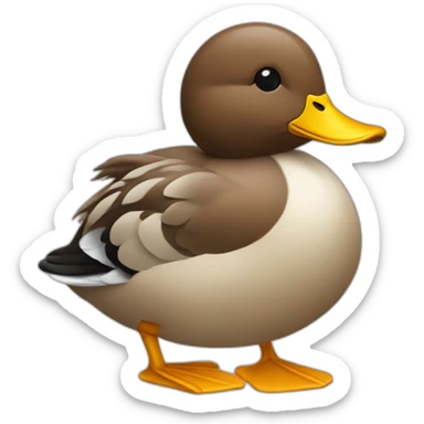 un canard qui boies un café sticker