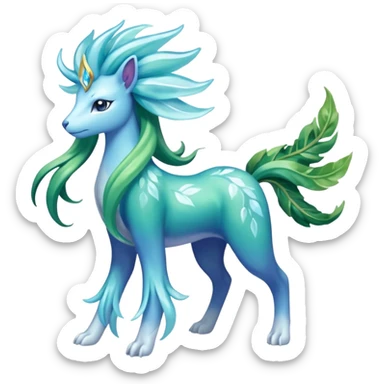 Suicune-Aurorus-Meganium-fusion (full body) sticker