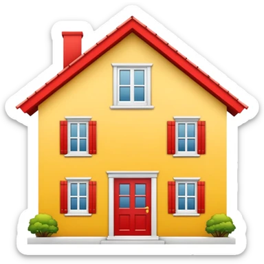 Emoji de mi marca " HM construimos" con la imagen de una casa en color amarillo  sticker