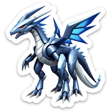  Cool Edgy Shiny Futuristic Ethereal Legendary Dialga-Digimon-Palkia-hybrid full body sticker