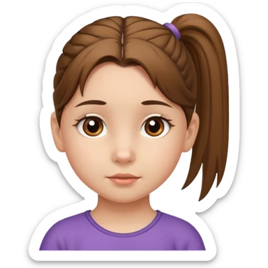 una chica pequeña con una cola de caballo sticker