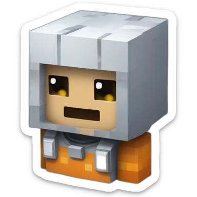Cubic Minecraft astronaut sticker