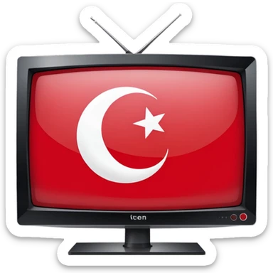 TV screen with the Turkish flag inside sticker