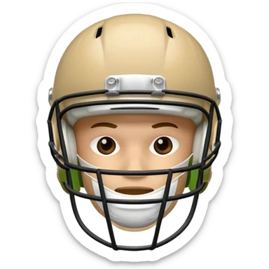 College football player helmet in light tan color  sticker